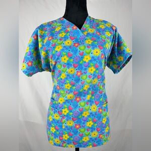 Scrub H.Q. Floral Print Scrub Top
